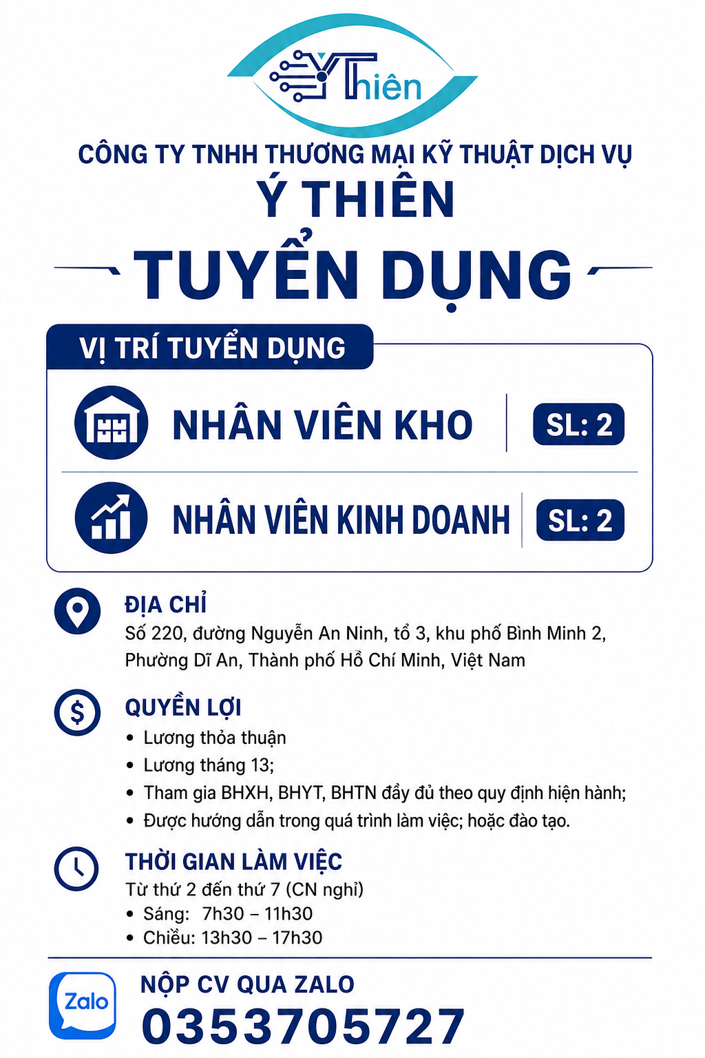 TUYỂN DỤNG NHÂN VIÊN 