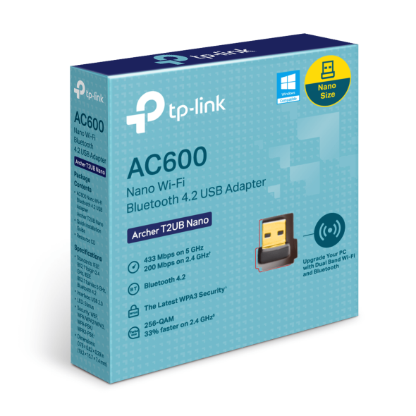 T2UB Nano USB Wi-Fi AC600 & Bluetooth 4.2 Nano